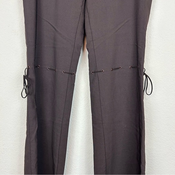 Krizia Brown Tie Boot Cut Stretchy Pants - Picture 5 of 8
